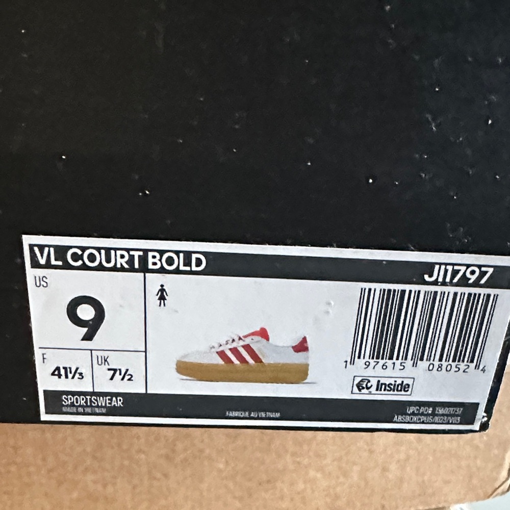 Adidas VL Court Bold Red and White Sneakers